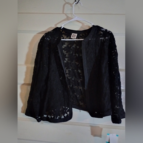 Anne Klein 16 black Lacey jacket NWT - Picture 1 of 2